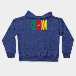 Cameroon flag stencil Kids Hoodie